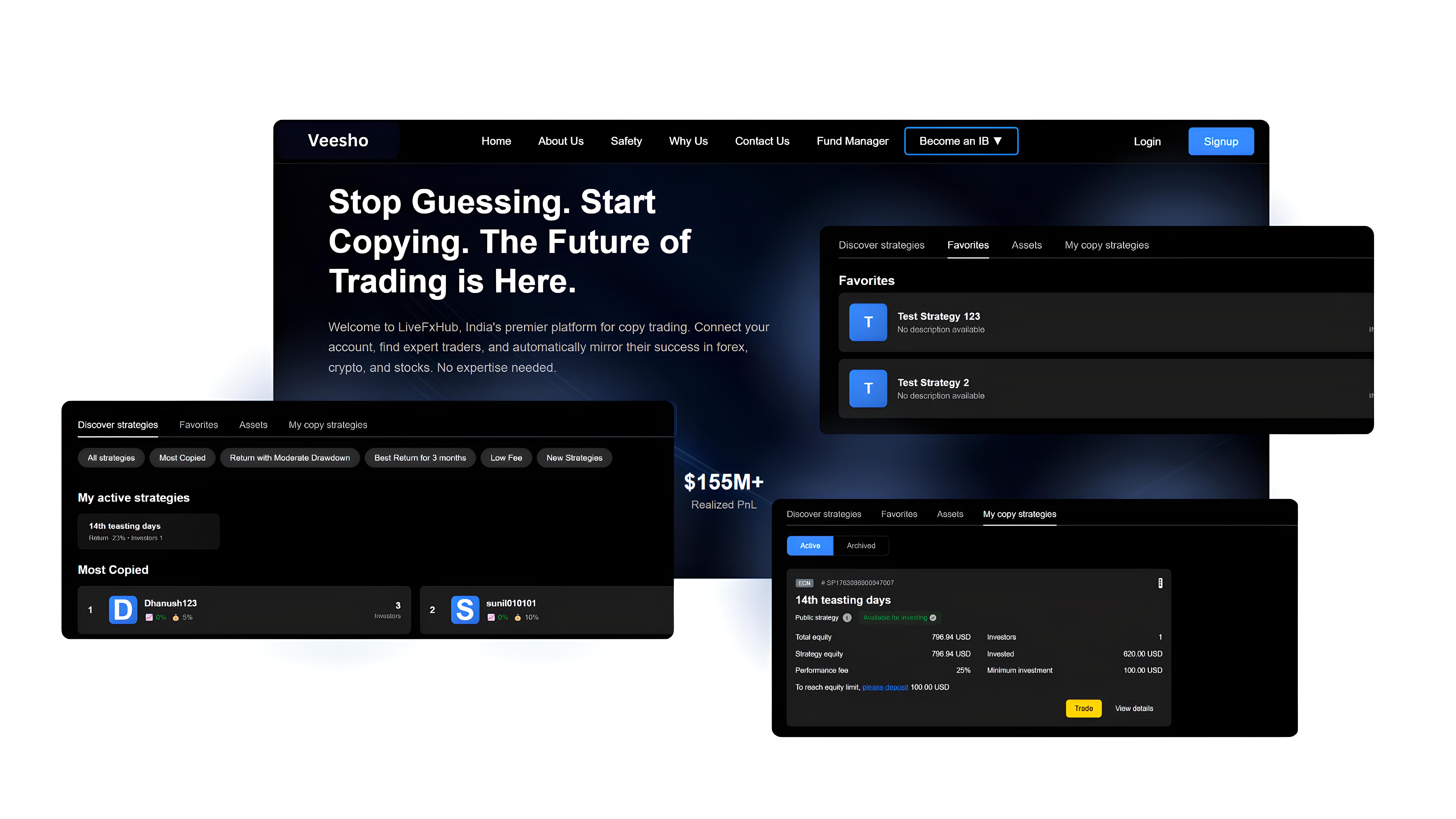 Copy trading dashboard